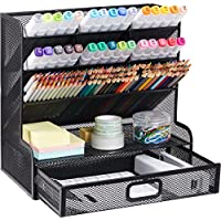 Furninxs Multi-Functional Caddy Pen Holder with Drawer Mesh Desk Organizer only $12.49