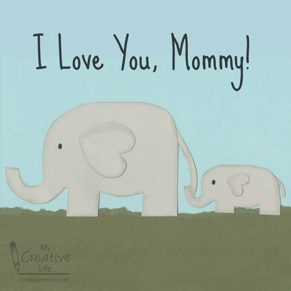 Mommy and Baby Construction Paper Elephants