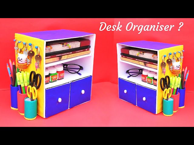 Hello friends, today we are going to show you DIY Desk Organizer with waste cardboard box | Best out of waste | Space saving craft idea #deskorganizer ...