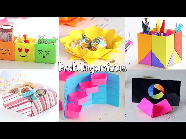 These desk organizers are incredibly cute and creative! All you need is some colour papers and glue! Let's have some fun! ;) Watch more: ...