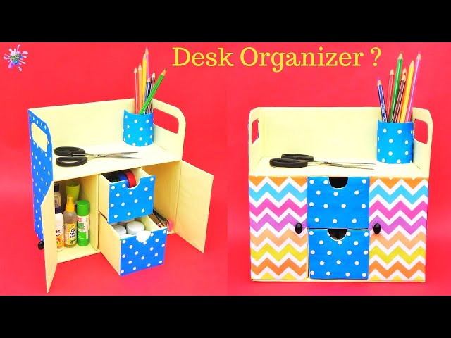 Hello friends, today we are going to show you How to make Desk Organizer with cardboard box | Best out of waste | DIY room organizer #diydeskorganizer ...