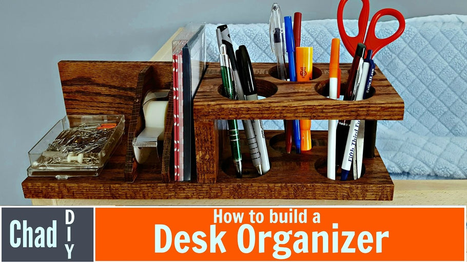 This is a solid wood oak and maple desk organizer