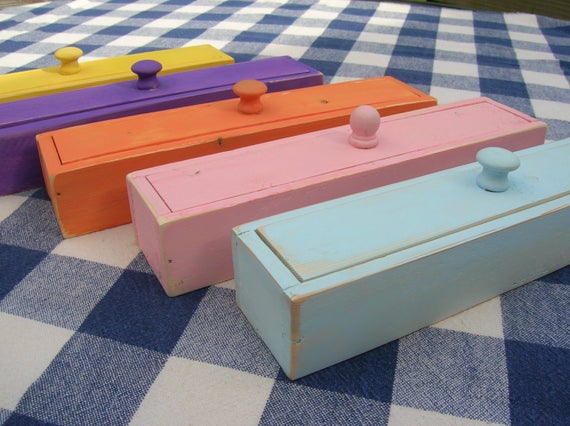 Wood Pencil Box - Painted - Teacher’s Gift, Desk Organizer, Kids’ Desk, Workshop by IrishDayFair