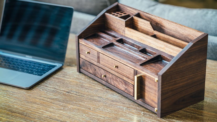 This mid-century modern inspired solid walnut desk organizer is a small project, but the techniques used will translate over to any cabinet builds with solid ...