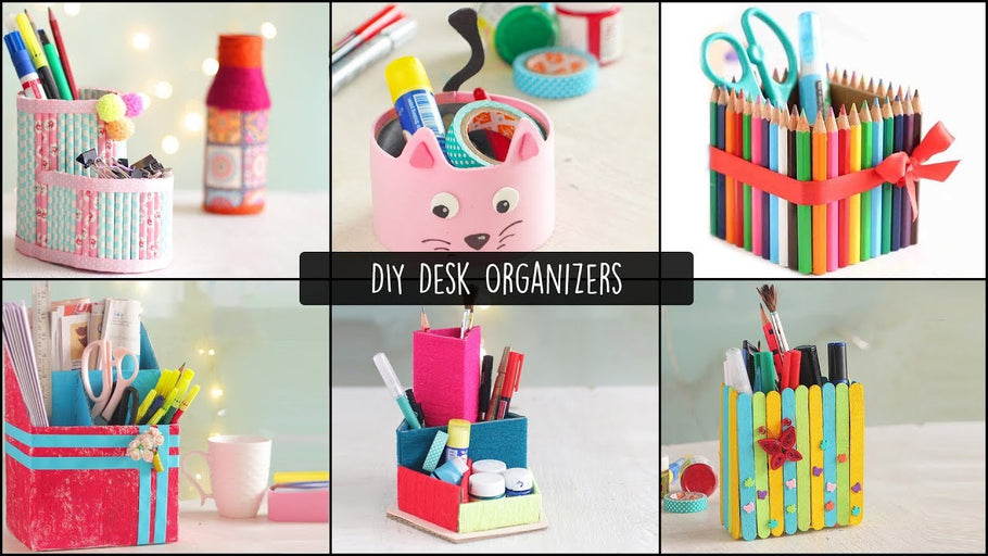 Here is a variety of desk organizing ideas for your stationery, craft, and other tiny everyday supplies