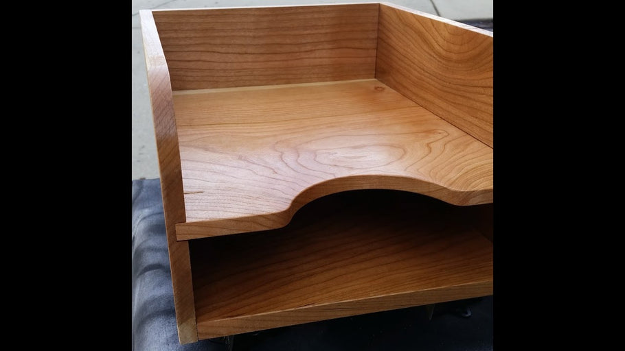 Quick simple desk organizer with dowel pin joints My wife wanted two of these, one for each kid, so that she could organize their schoolwork and papers.