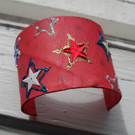 Patriotic Cardboard Tube Bracelet