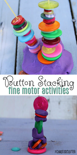 Button Stacking Fine Motor and Sensory Activities