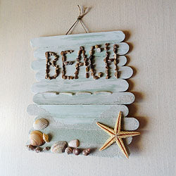 Craft Stick Beach Plaque