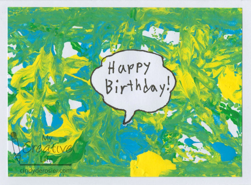 Sticker-Resist Marble Art Card