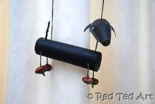 Cardboard Tube Dog Marionette