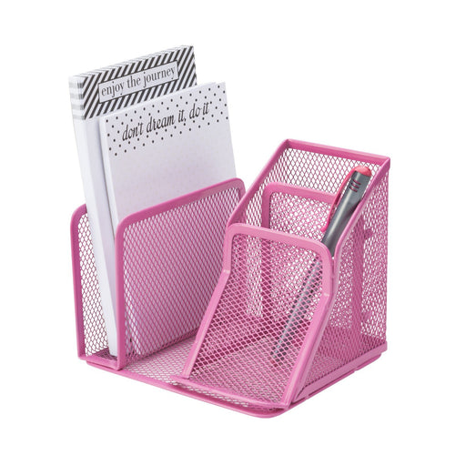 Mesh Desktop Organizer - Pink