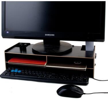 1Pcs Wood Desktop Monitor Riser TV Stand Desk Organizer Storage Box For Computer Laptop