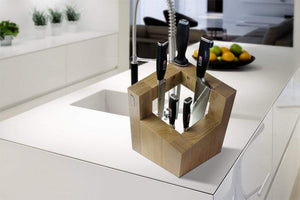 Get artelegno magnetic knife block solid beech wood with sharpener holder luxurious italian pisa collection by master craftsmen displays protects 8 high end knives eco friendly natural finish