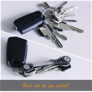 Discover the compact key holder premium aircraft grade aluminum blue gray smart keychain organizer unique style pocket clip design