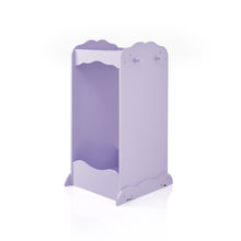 Load image into Gallery viewer, Top rated guidecraft dress up cubby center lavender kids clothing storage rack costume shoes wardrobe with mirror and side hooks standing closet for toddlers