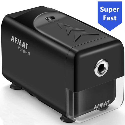 Electric Pencil Sharpener Heavy Duty, AFMAT Pencil Sharpener for Classroom, Auto Stop, Super Sharp & Fast, Industrial Pencil Sharpener for 6-8mm No.2/Colored Pencils, School, Office, Home, Black
