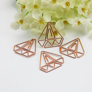 30pcs Diamond Rose Gold Paper Clips in Reusable Acrylic Paper Clip Holder Clear Bookmarks Clips for Book