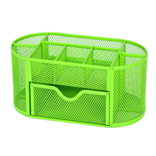 Stationery Desk Organizer 9 cells Metal Mesh Desktop Office Pen Pencil Holder Study Storage