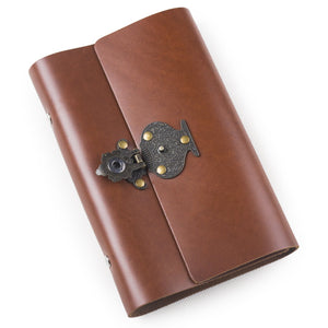 Discover the best ancicraft leather journal diary notebook small a6 refillable with vintage flower vase lock 6 ring binder lined craft paper red brown flower vase lock a6