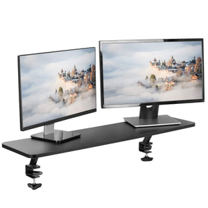 VIVO Black Clamp-on Large 40 inch Ergonomic Desk Shelf | Dual Computer Monitor and Laptop Riser Stand - Desk Organizer for 2 Screens (STAND-SHELF40B)