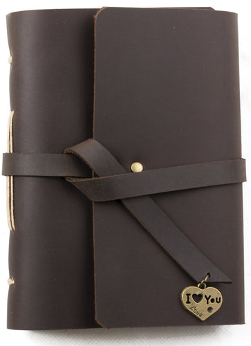 Shop for ancicraft small leather journal with heart i love you handmade blank craft paper brown a6 with gift boxa64 13x5 91inch