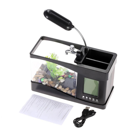 Usb Intelligent Mini Fish Tank Running LED With Water