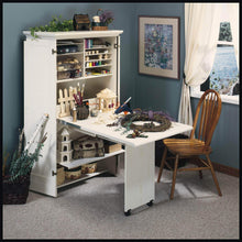 Load image into Gallery viewer, Heavy duty sauder 158097 harbor view craft armoire l 35 12 x w 21 81 x h 61 58 antiqued white finish
