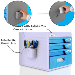 Discover the best locking drawer cabinet desk organizer home office desktop file storage box w 4 lock drawers great for filing organizing paper documents tools kids craft supplies serenelife slfcab20
