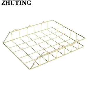 1 Pc Folding Wrought Iron Letter Magazine Newspaper Holder Storage Rack File Tray for Office Desk Organizer Racks