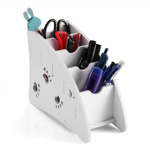 Remote Control Holder Plastic Wood Eco-friendly Desk Organizer Box for Living Room Bedroom