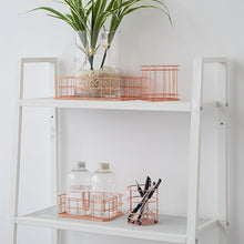 Load image into Gallery viewer, Rose Gold Metal Wire Desk Organizers - Dress My Desk